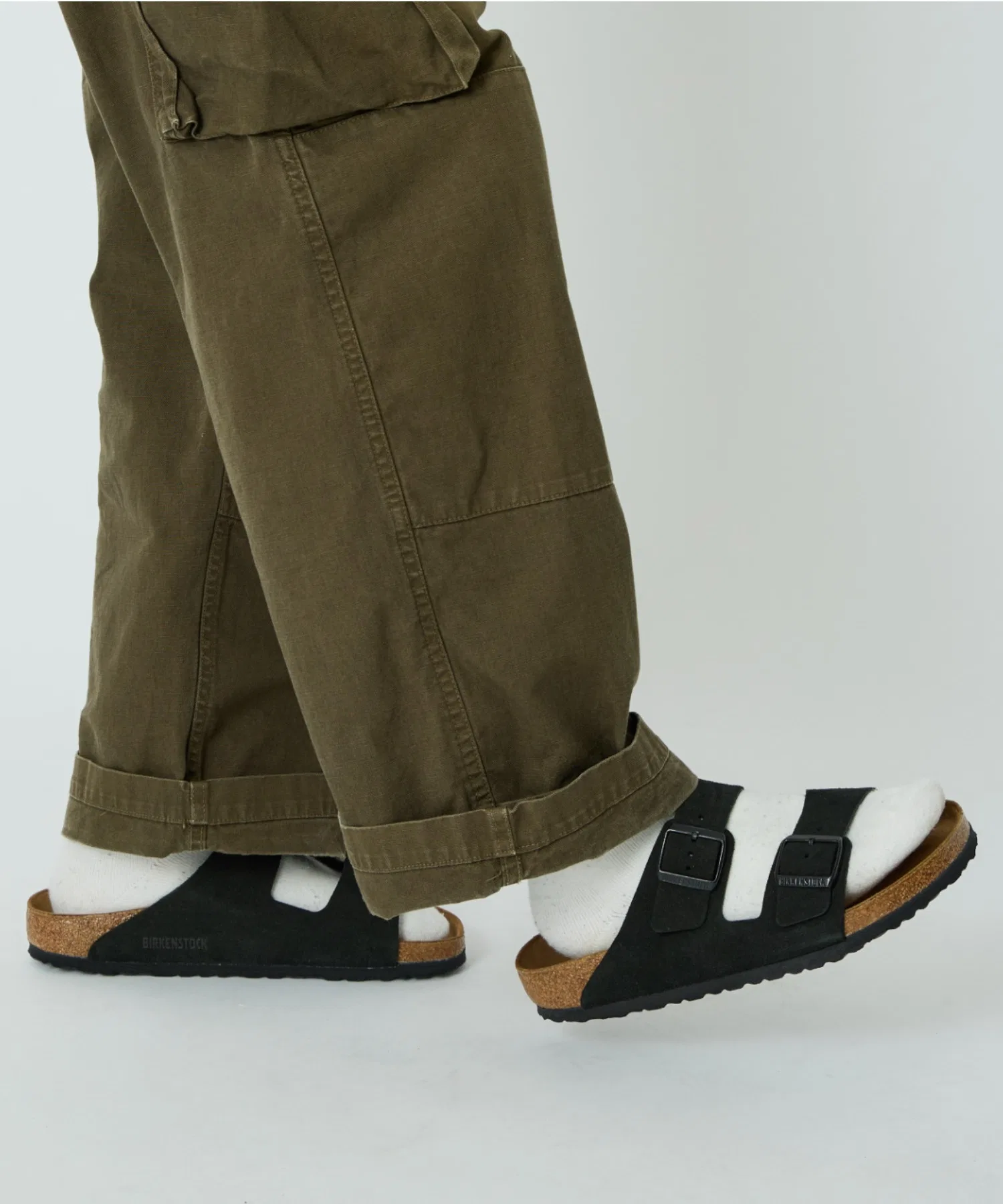 Мужские сандалии BIRKENSTOCK ARIZONA из замши чёрные