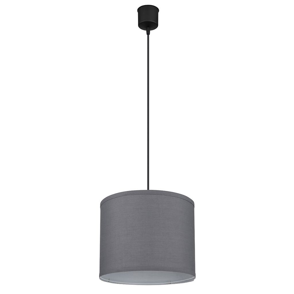 

Подвесной светильник, металл, текстиль, черный, антрацит, D 28 см Globo Lighting, серый