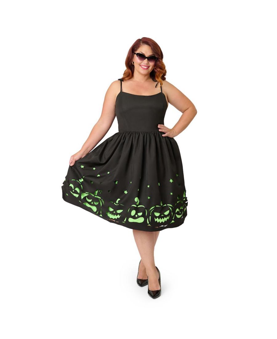 

Платье-трапеция Bobbie больших размеров Unique Vintage, Black & green