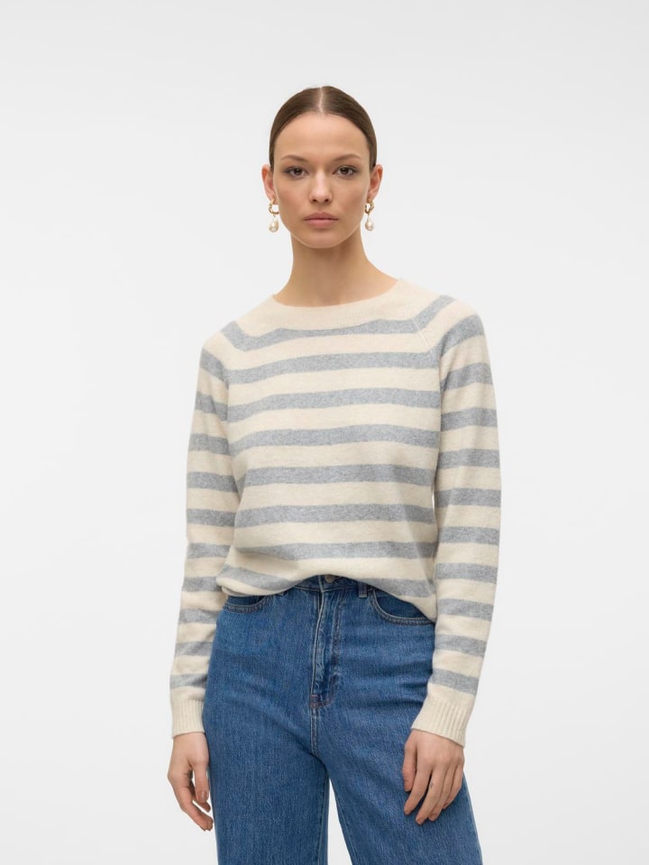 

Пуловер Vero Moda Strick Pullover Meliert Basic Langarm VMDOFFY, кремовый