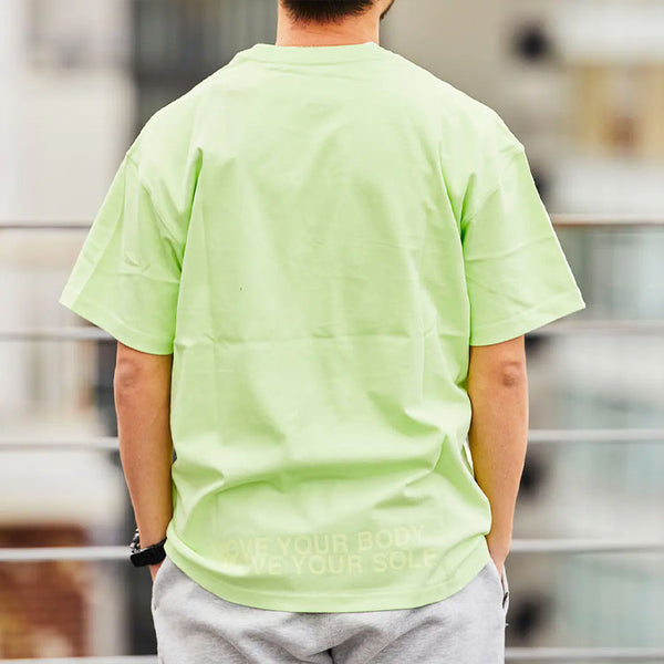 Футболка sportswear sports printing pattern short sleeve fluorescent green Nike, зеленый — фото 4