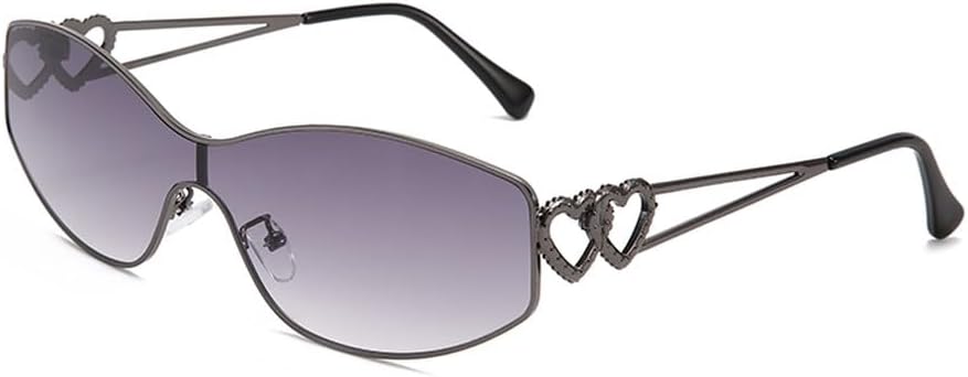 

Солнцезащитные очки «кошачий глаз» с дизайном «двойное сердце» и интегрированными линзами для женщин. Защита от УФ-излучения. Стройнящие фигуру. Идеально подходят для вечеринок и торжественных мероприятий HYYZZC, Grey