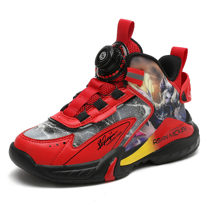 Детские баскетбольные кроссовки Kids Mid-top Red Asian Mickey, красный — фото 2