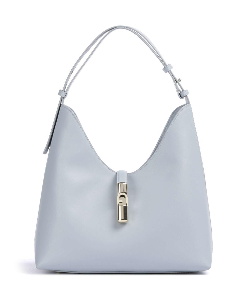 

Сумка-Ведро Goccia m из мелкозернистой телячьей кожи. Furla, голубой