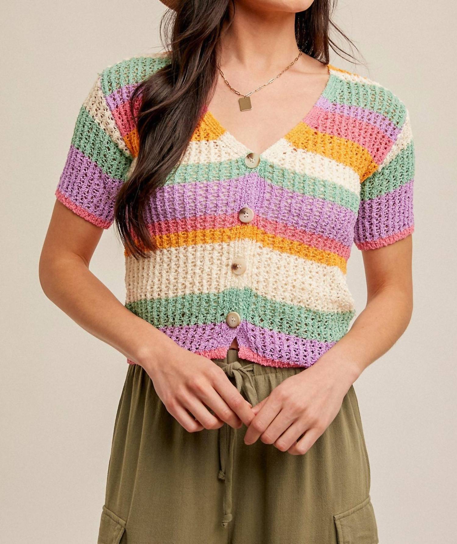 

Кардиган Камиллы в радужных тонах Hem & Thread, rainbow