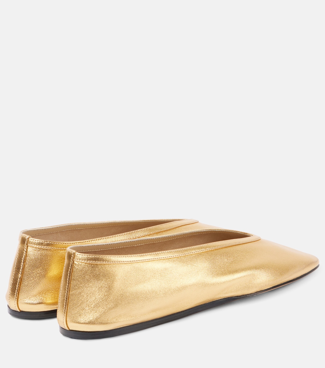 Балетки Luna из металлизированной кожи Le Monde Béryl, Yellow Gold — фото 4
