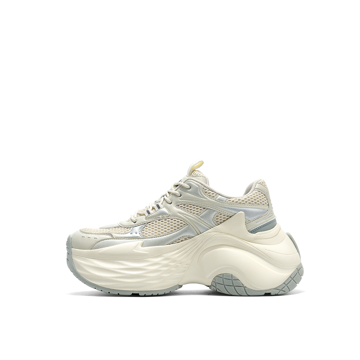 

BASLS Высокие дышащие низкие кроссовки на платформе 8 см унисекс экрю, цвет Ecru