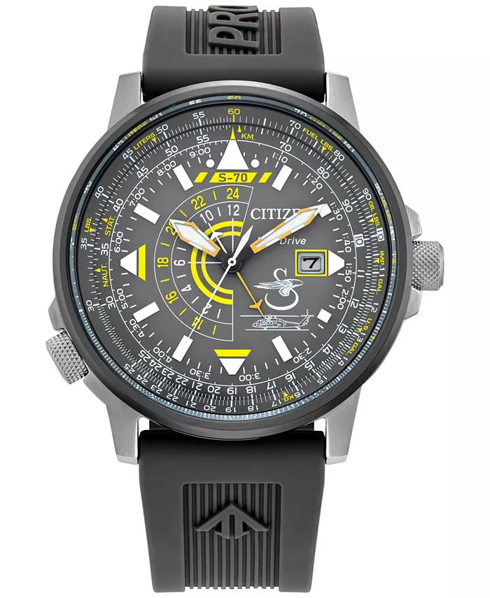 

Мужские часы Promaster Nighthawk Sikorsky с серым резиновым ремешком, 42 мм, технология Eco-Drive Citizen