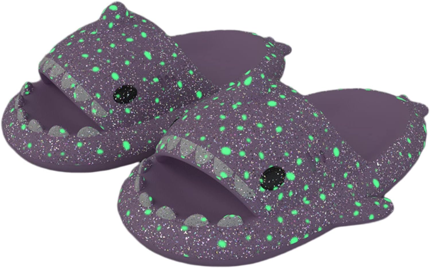 

Светящиеся в темноте шлепанцы Galaxy Shark для мужчин и женщин, пляжные сандалии Cloud Shark светящиеся тапочки с акулой Quroxo