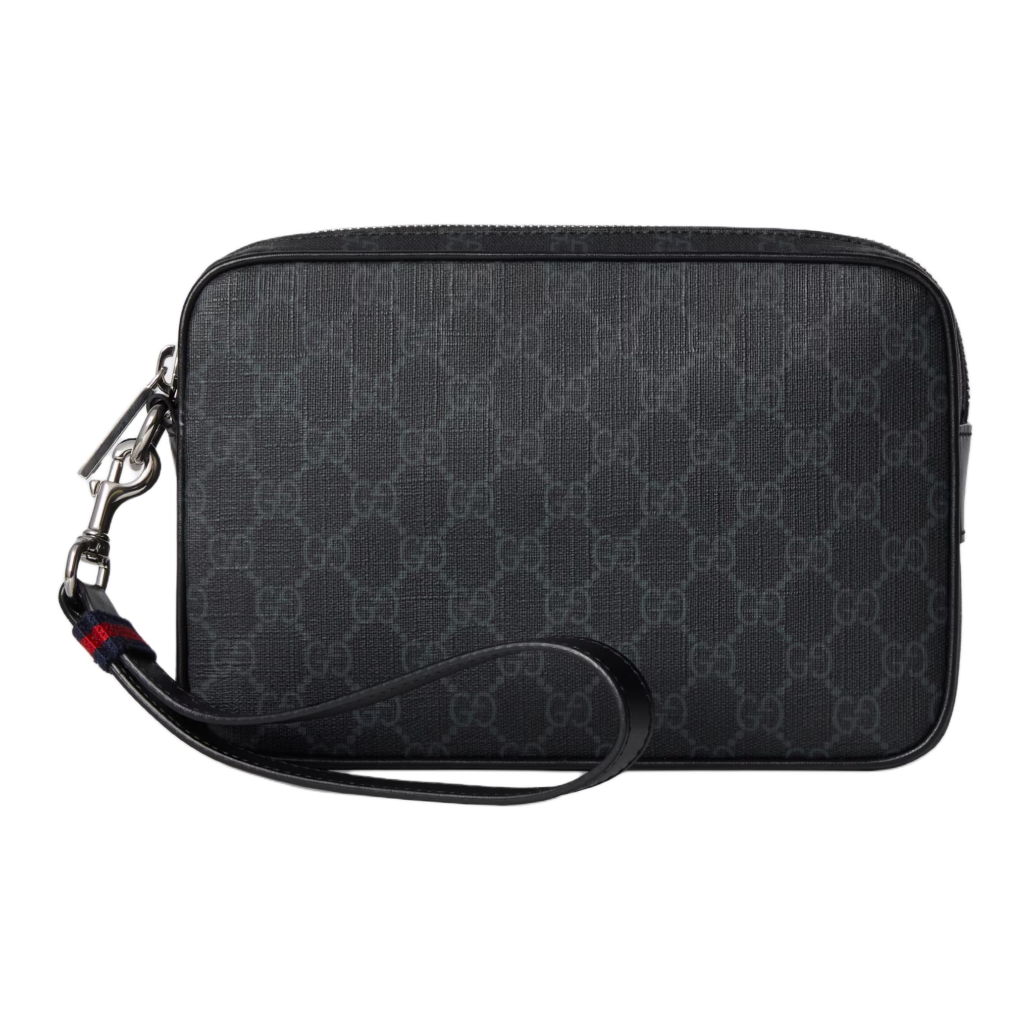 

GUCCI Клатч GG Supreme Canvas мужской черный