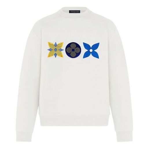 

Толстовка lv monogram floral embroidered sweatshirt for men white Louis Vuitton, белый