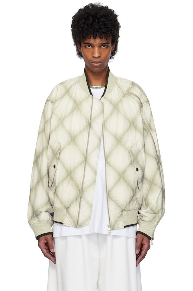 

Бомбер из утиной парусины Dries Van Noten, цвет cement