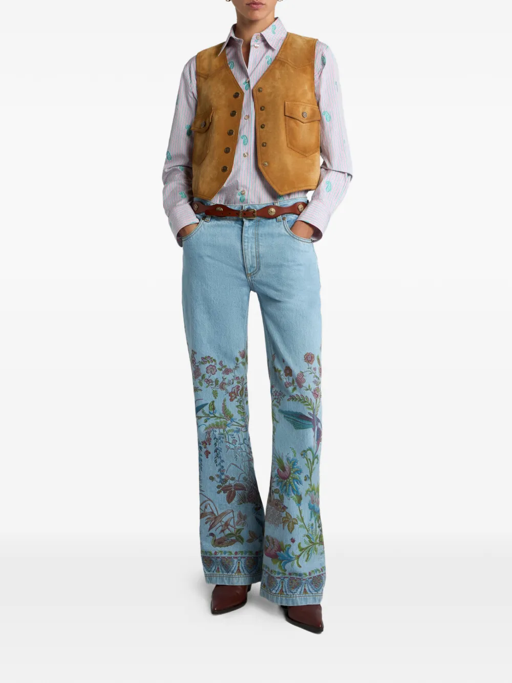 Футболка с вышивкой пейсли Etro, зеленый — фото 2
