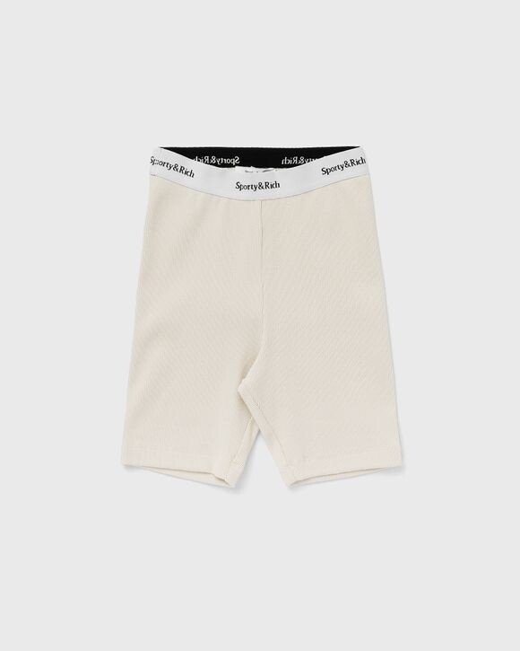 

Шорты Sporty & Rich Serif Logo Ribbed Biker Short, кремовый