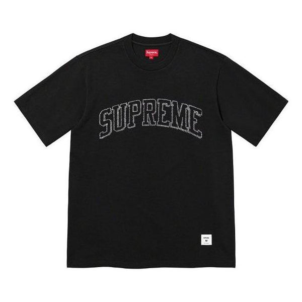 

Футболка sketch embroidered s/s t-shirt 'black white' Supreme, черный