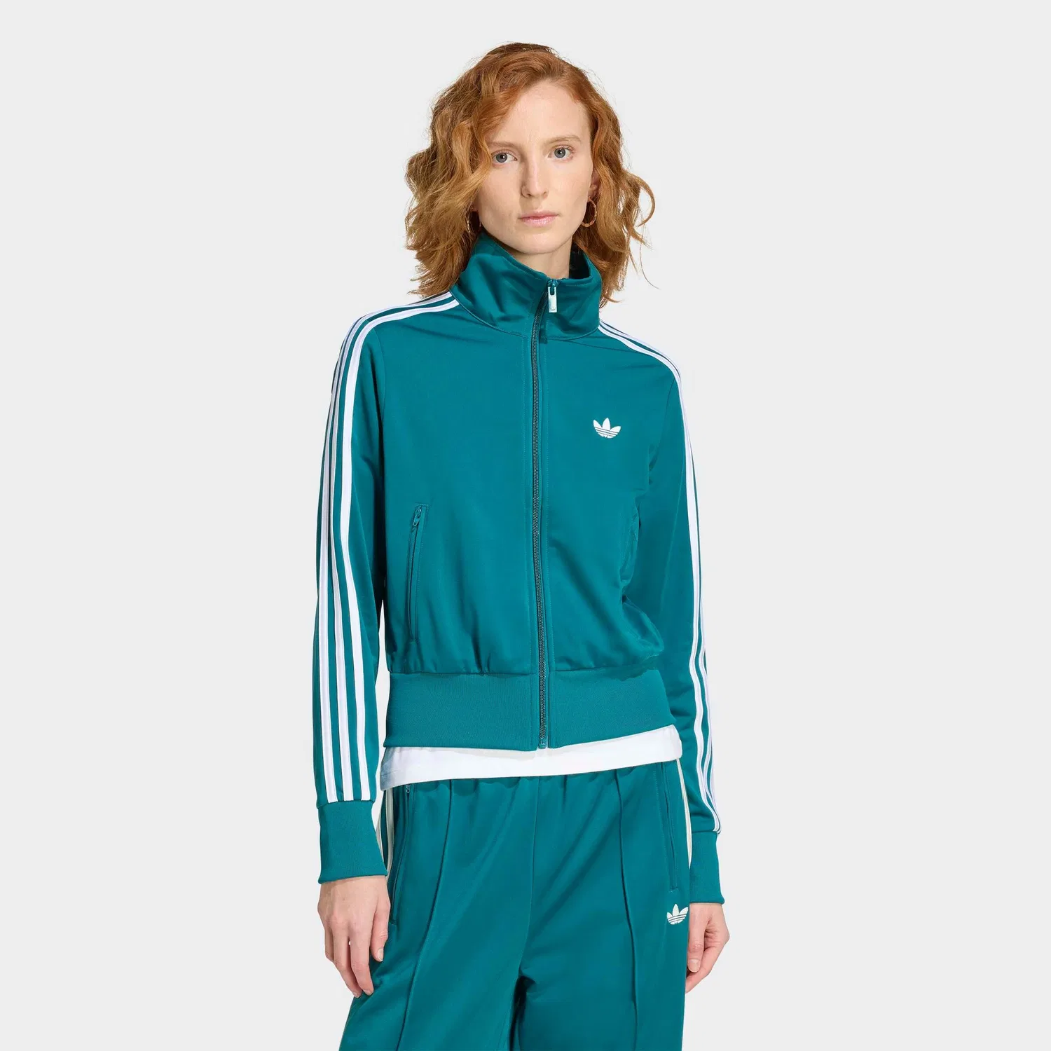 Худи на молнии Adidas Originals Firebird Classic в бирюзовом цвете