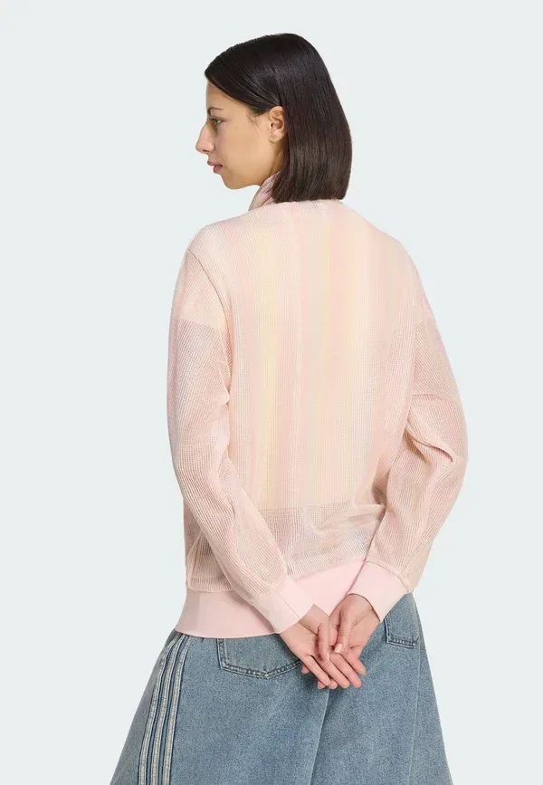 Кардиган вязаный Adidas Originals Summer glow knitted firebird, мультиколор/песочный розовый — фото 2