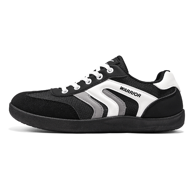 

WARRIOR Износостойкие и легкие низкие скейтборд кроссовки Men's Black White Gray