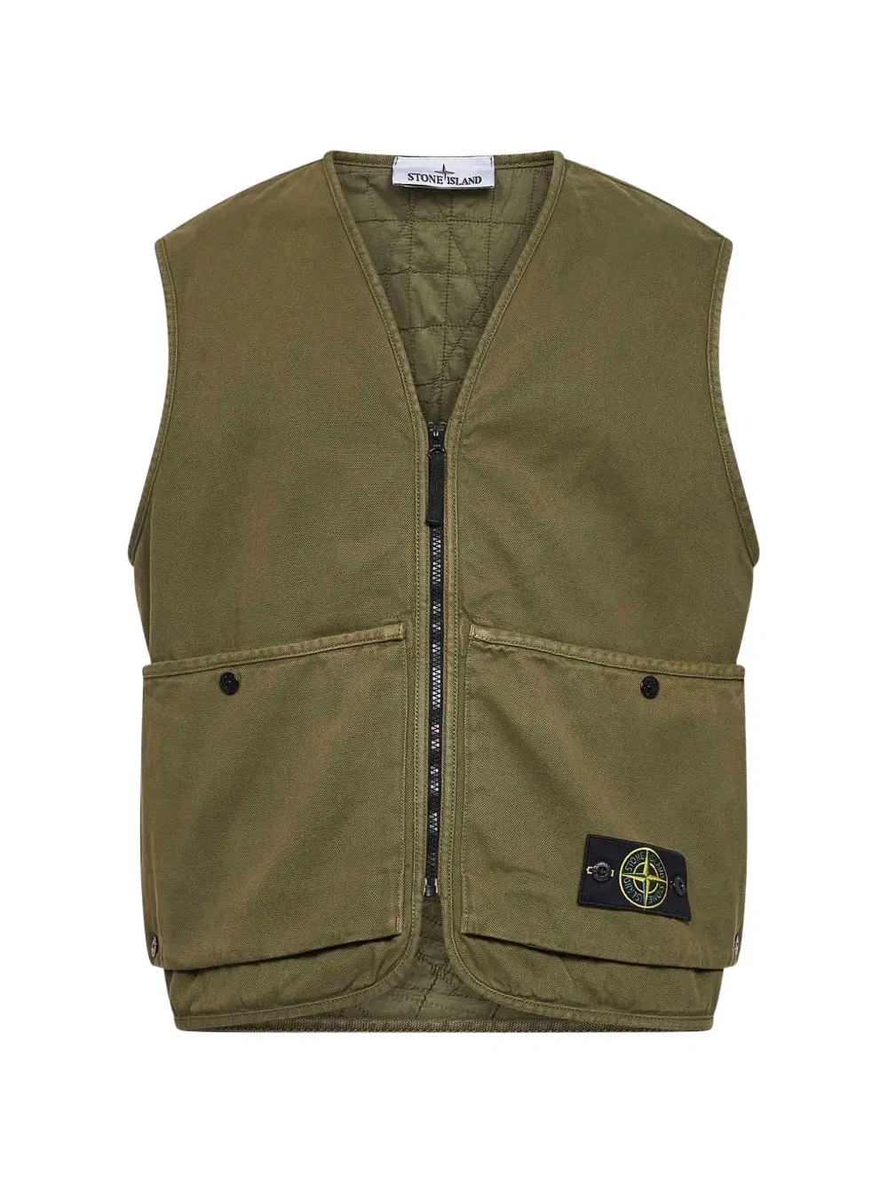 Жилет с V-образным вырезом Stone Island, зеленый