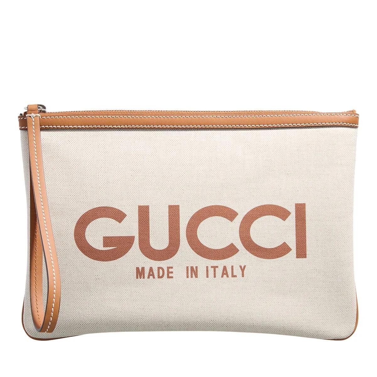 

Маленький клатч с принтом Gucci, бежевый
