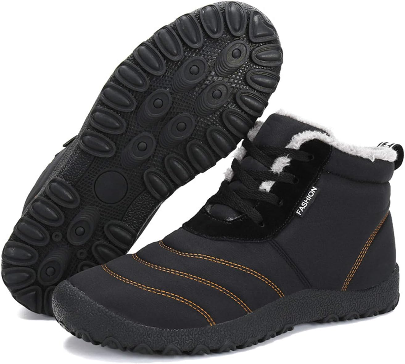 

Зимние ботинки CrazycatZ, теплые ботильоны с меховой подкладкой, водонепроницаемые утолщенные зимние ботинки для женщин и мужчин, черный