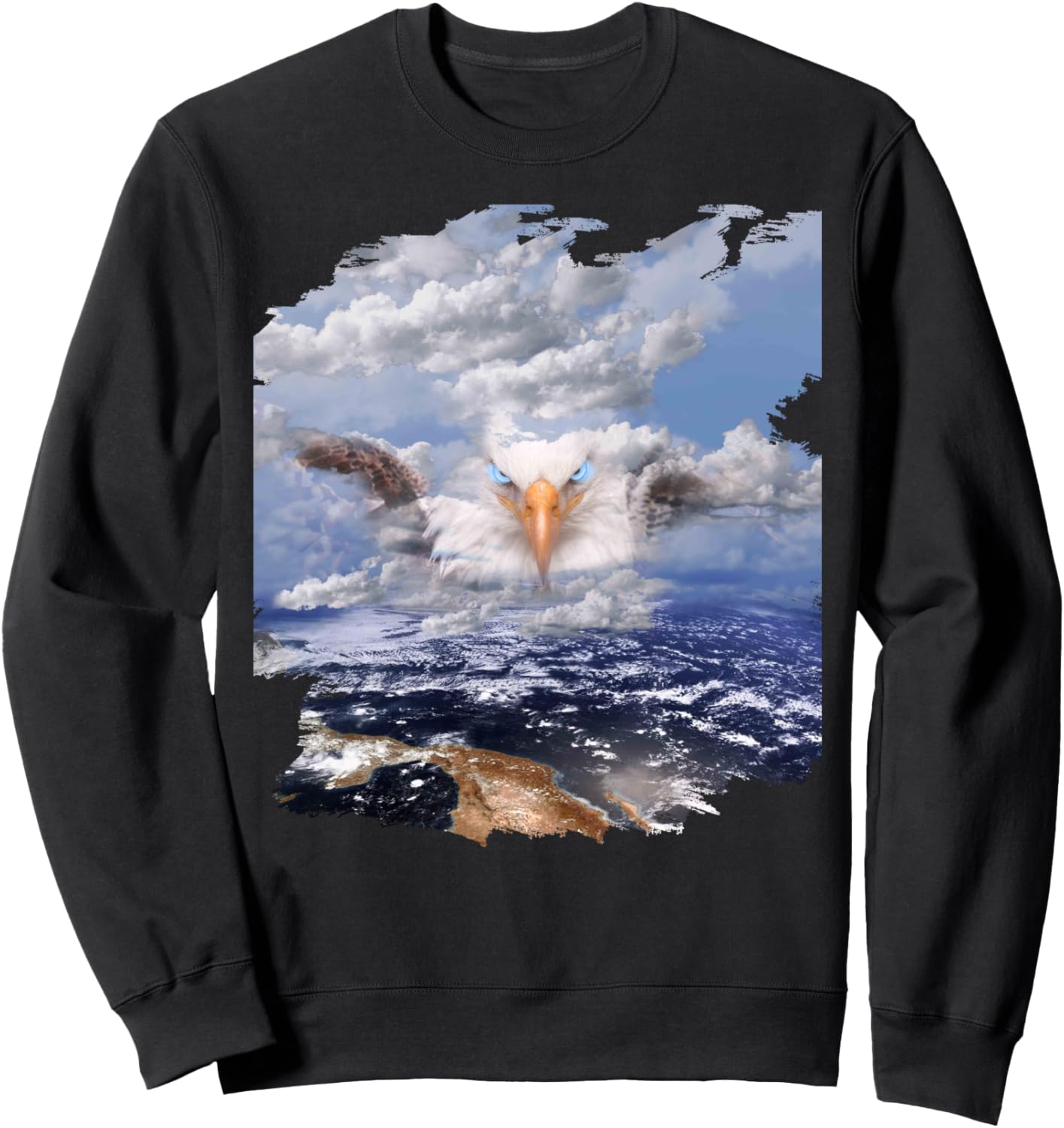 

Толстовка с изображением орла в облаках, с голубыми глазами и землей, черная Random Galaxy, Черный, Толстовка с изображением орла в облаках, с голубыми глазами и землей, черная Random Galaxy