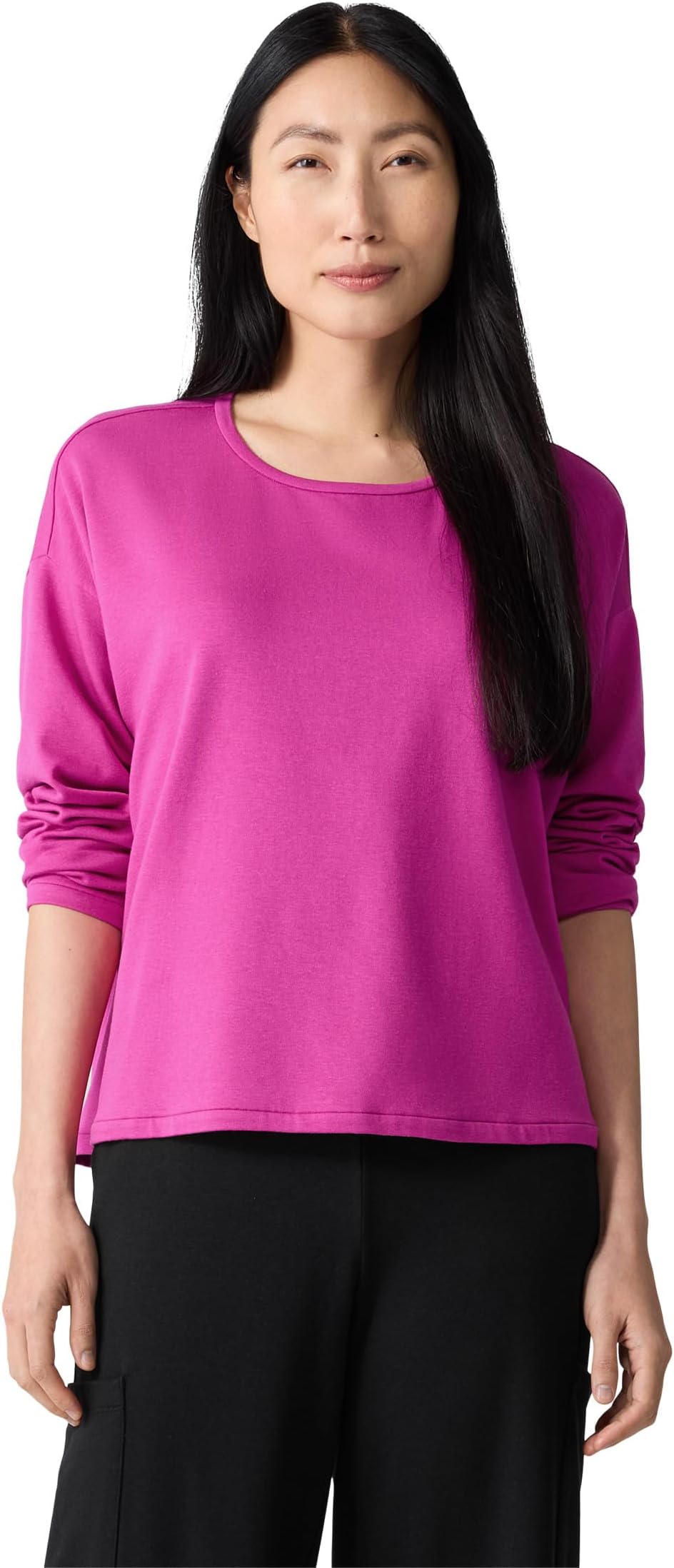 

Топ Eileen Fisher Round Neck Cropped Box Top, цвет Rhapsody