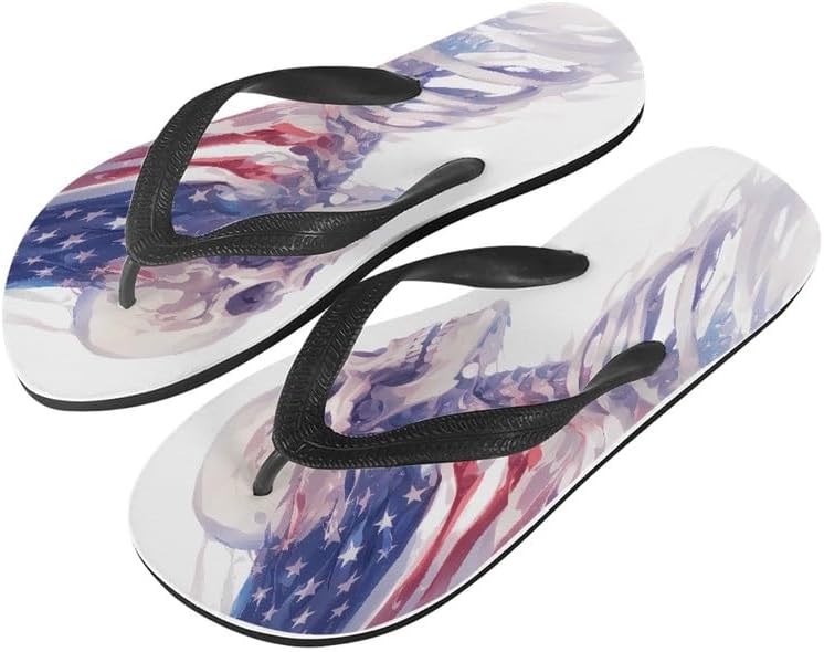 

Сандалии-вьетнамки Semiouray для женщин, геометрический принт, закат, бабочка, обувь для путешествий, удобные тапочки Lotus, сандалии-вьетнамки, American Flag Skull