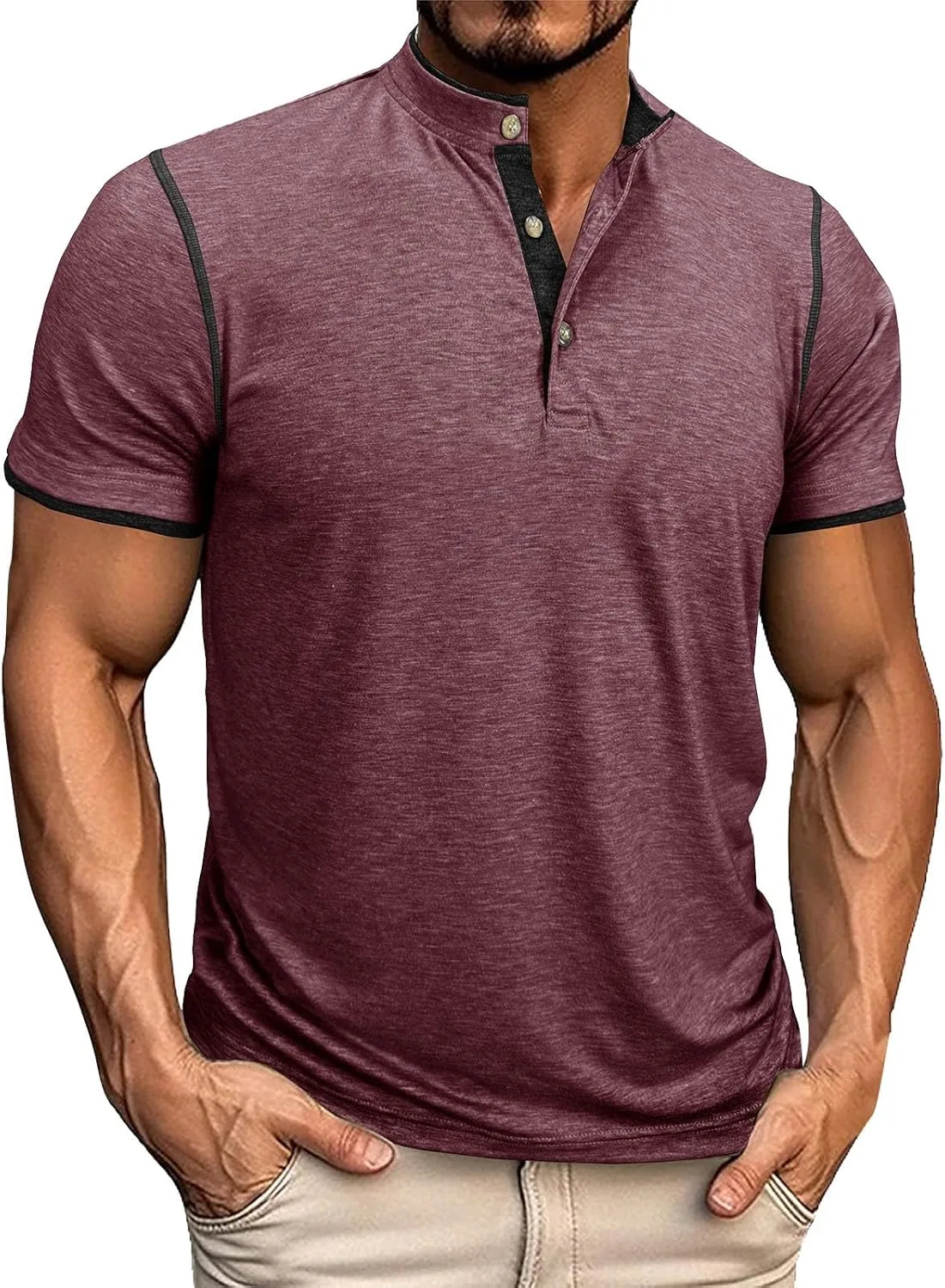

Футболка Muscle Henley для мужчин Color Block