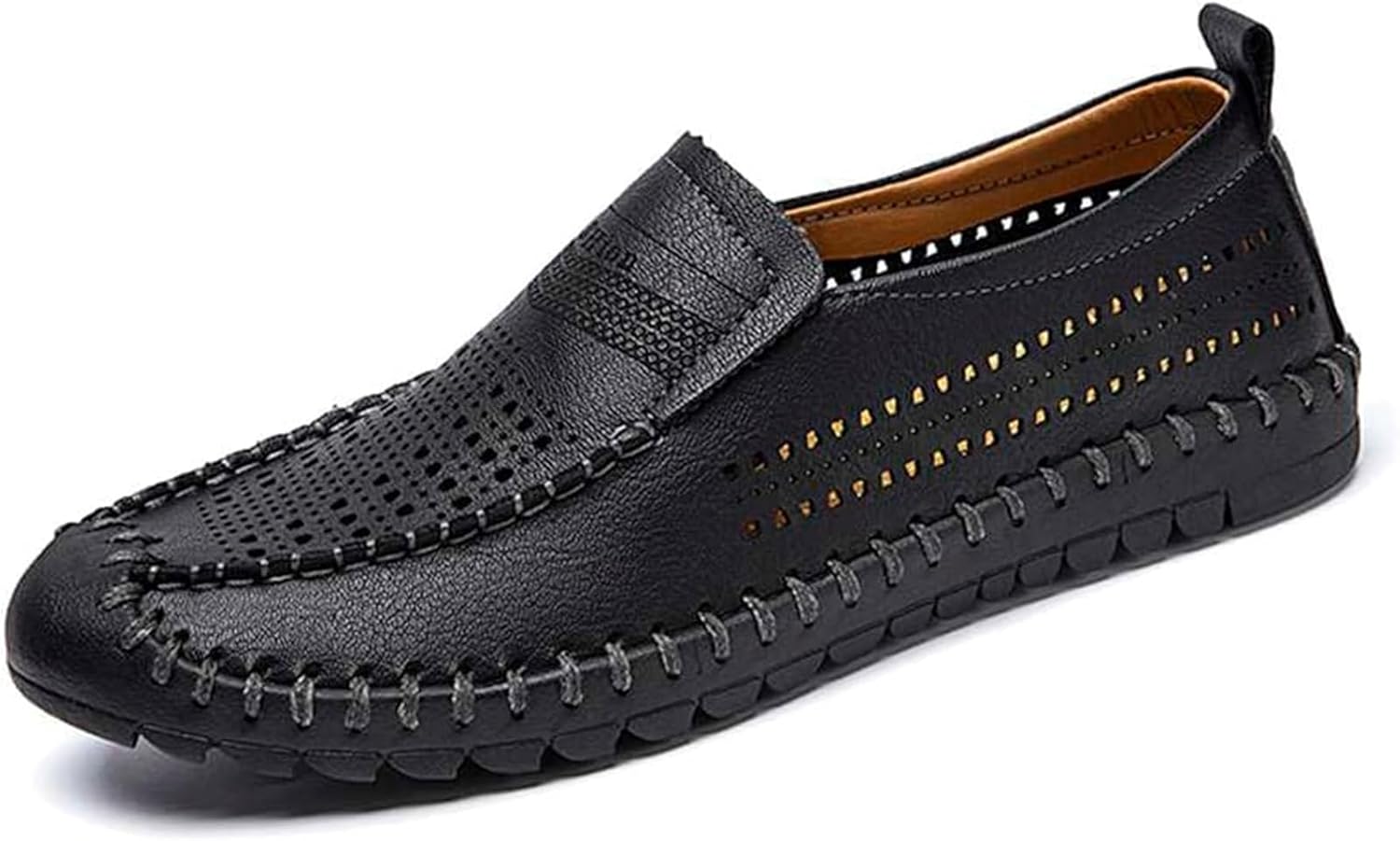 

Мужские повседневные дышащие сетчатые туфли с мягкой подошвой для ходьбы, вождения и офисного формального стиля Xinduoyu, черный