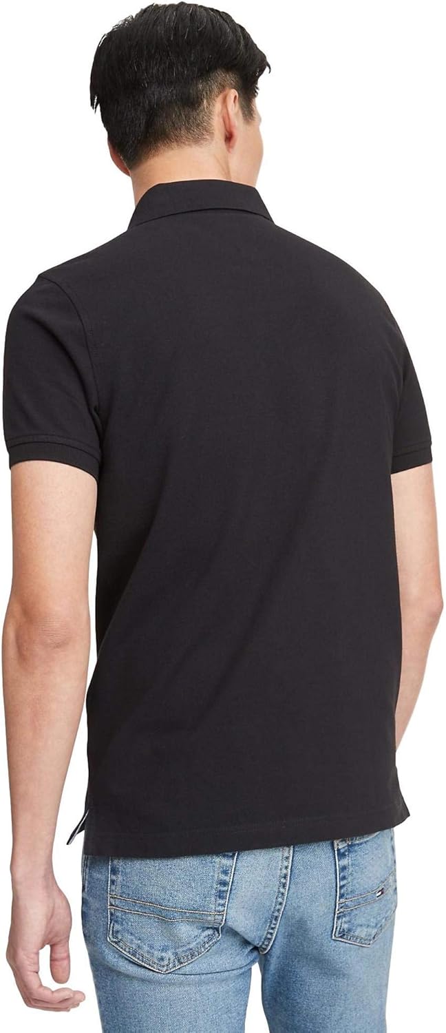 Мужская рубашка-поло Tommy Hilfiger Stretch Slim Fit Pique, (Summer 2020) True Black — фото 3