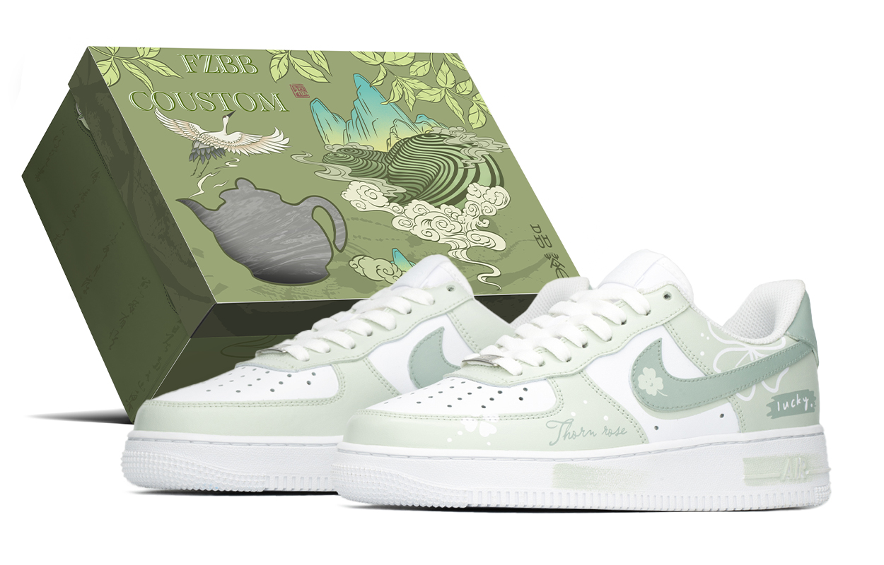 

Детские кроссовки для скейтбординга Air Force 1 для начальной школы Nike, зеленый/белый