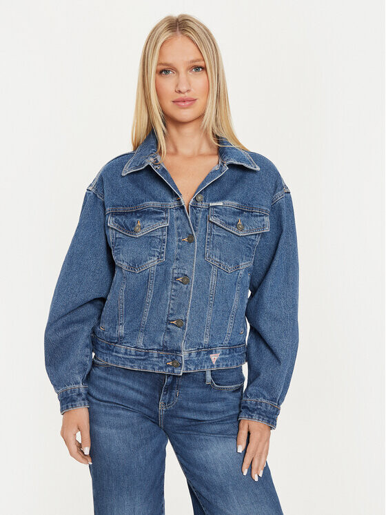 Джинсовая куртка оверсайз Guess, синий