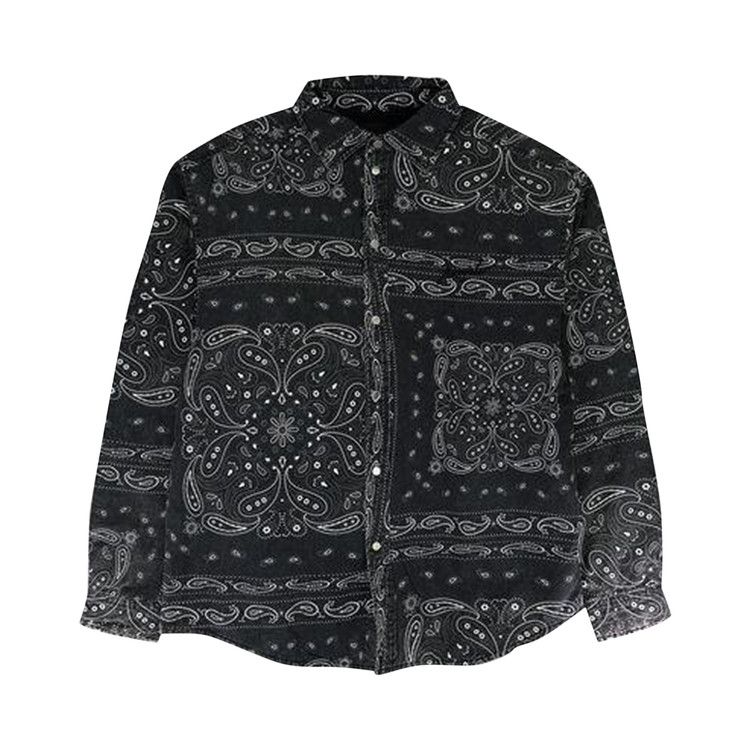 

Рубашка PURPLE BRAND Bandana Print Long-Sleeve Shirt, Black
