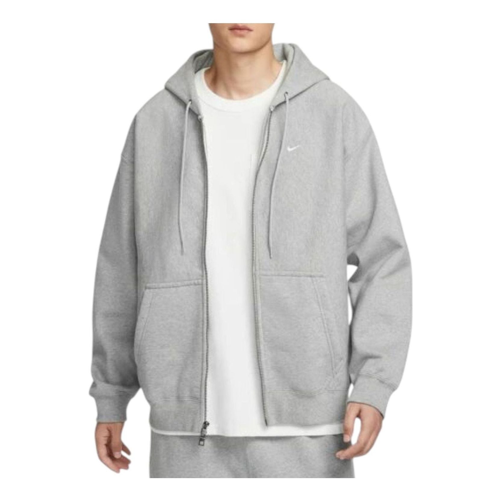 

Худи Nike Solo Swoosh Full-Zip Fleece Hoodie 'Dark Grey Heather Light Smoke Grey White'
