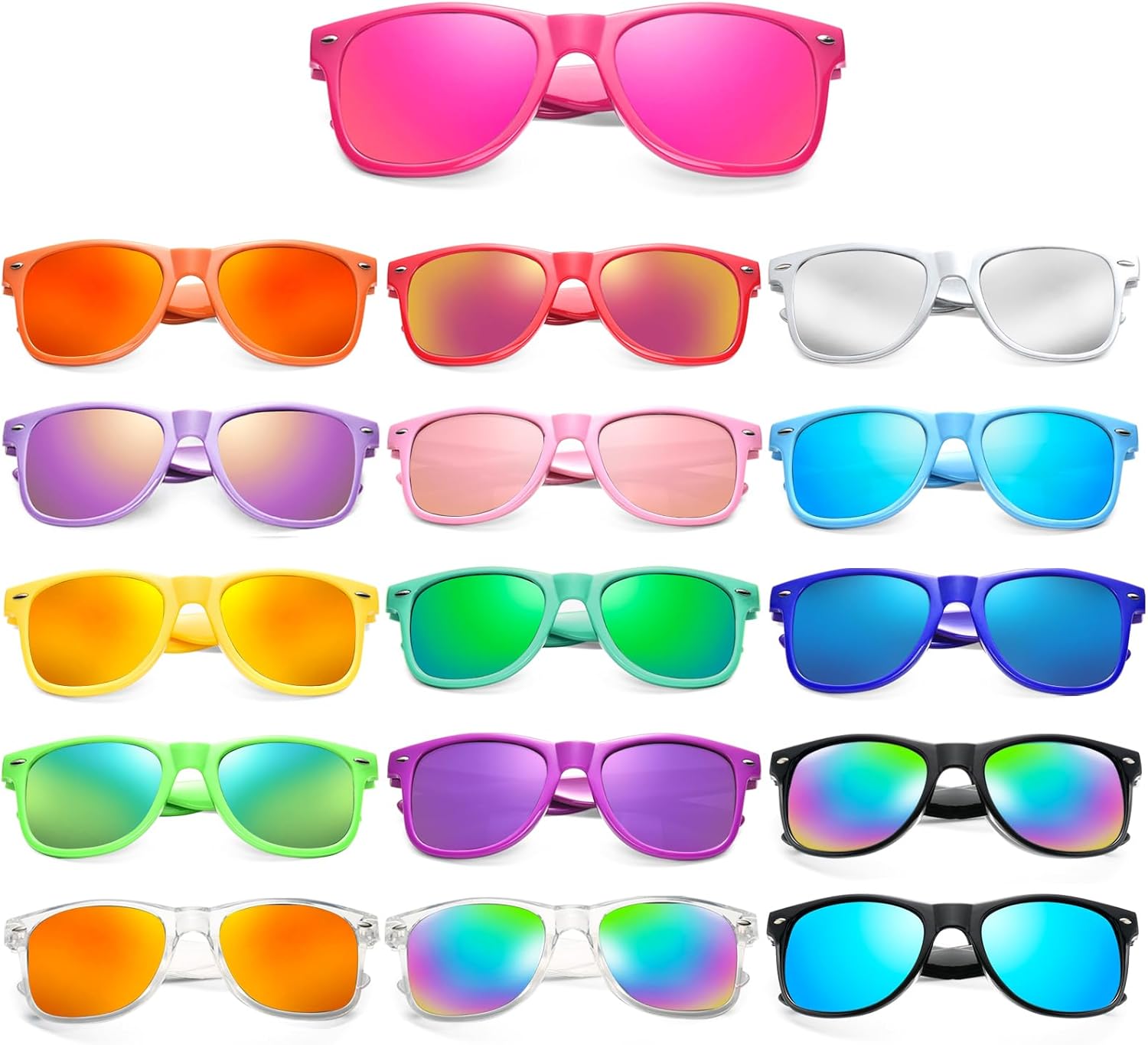 

Солнцезащитные очки Matcheck, 8/16 штук, неоновые цвета, оптовая продажа, сувениры для вечеринок, ретро-классические очки, для дня рождения, бассейна, унисекс, для взрослых, 16 Color Frame/Mirrored Lens