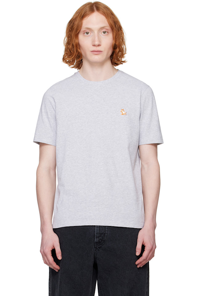 

Футболка Chillax fox с принтом лисы Maison Kitsuné, серый