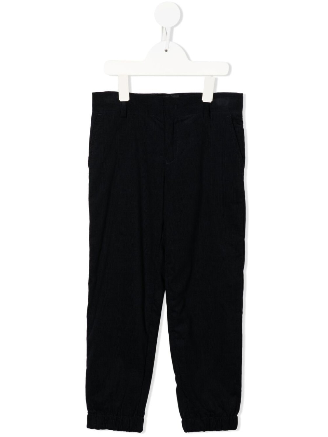 

Emporio Armani fine-ribbed straight-leg trousers, синий