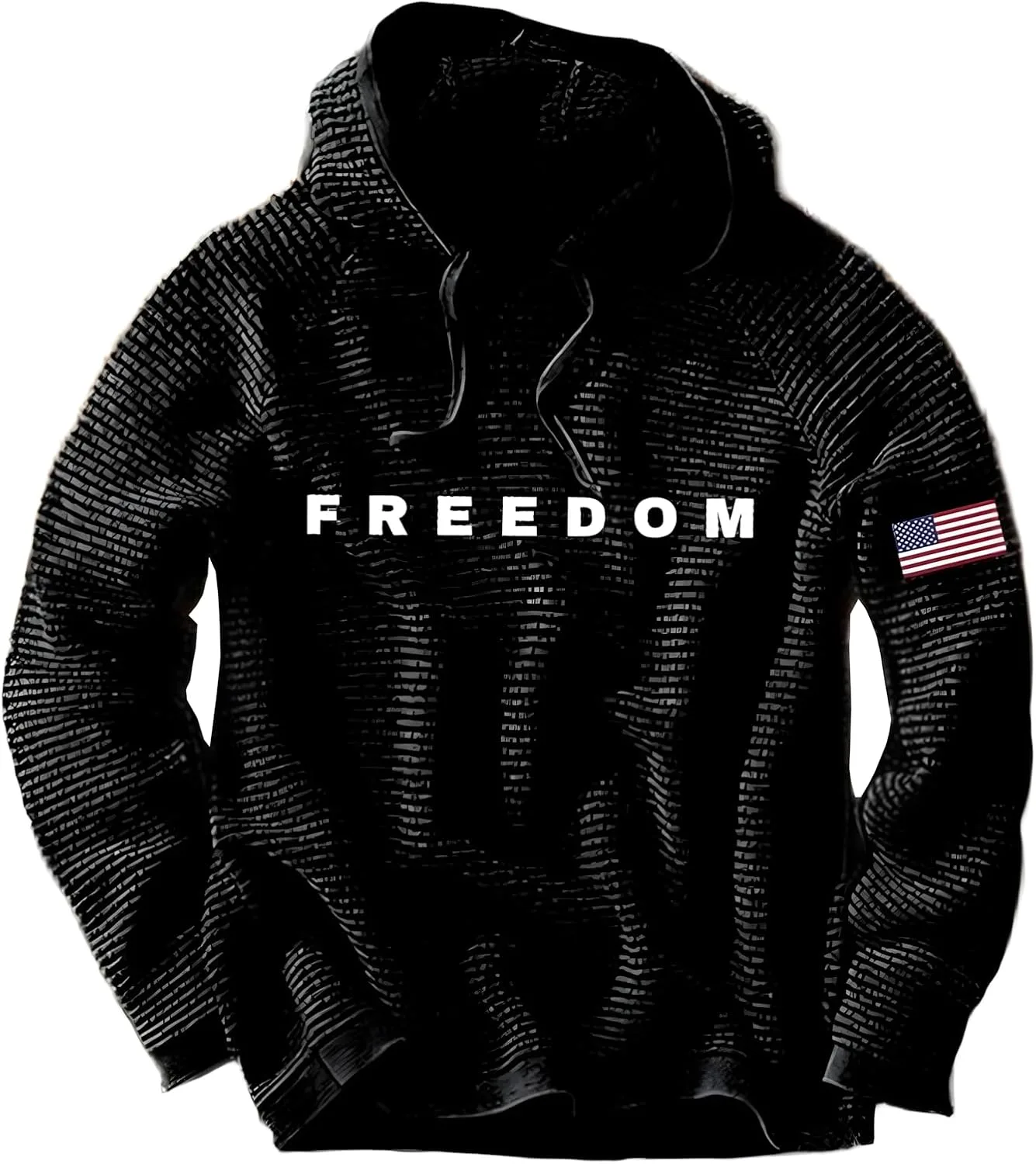 

Толстовка с капюшоном Men Freedom, с принтом и длинными рукавами VELONLLONE