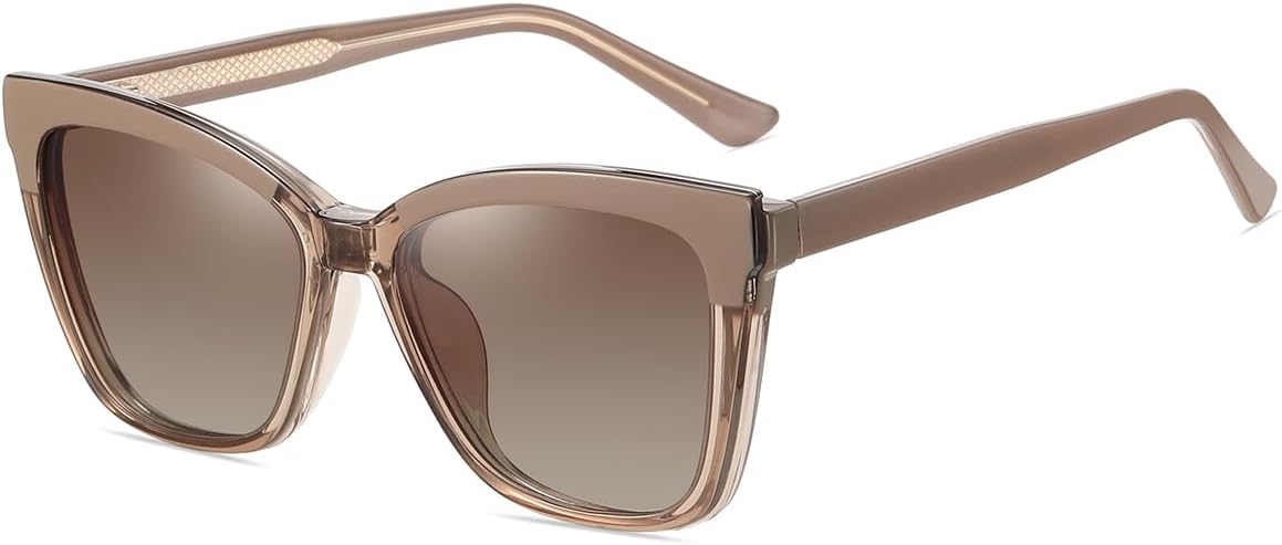 

Поляризованные солнцезащитные очки TR90 с оправой, защитой от УФ-излучения UV400, накладными линзами для защиты от синего света, женские, с ацетатными дужками, очки для вождения weiyuchen, Khaki Brown Frame