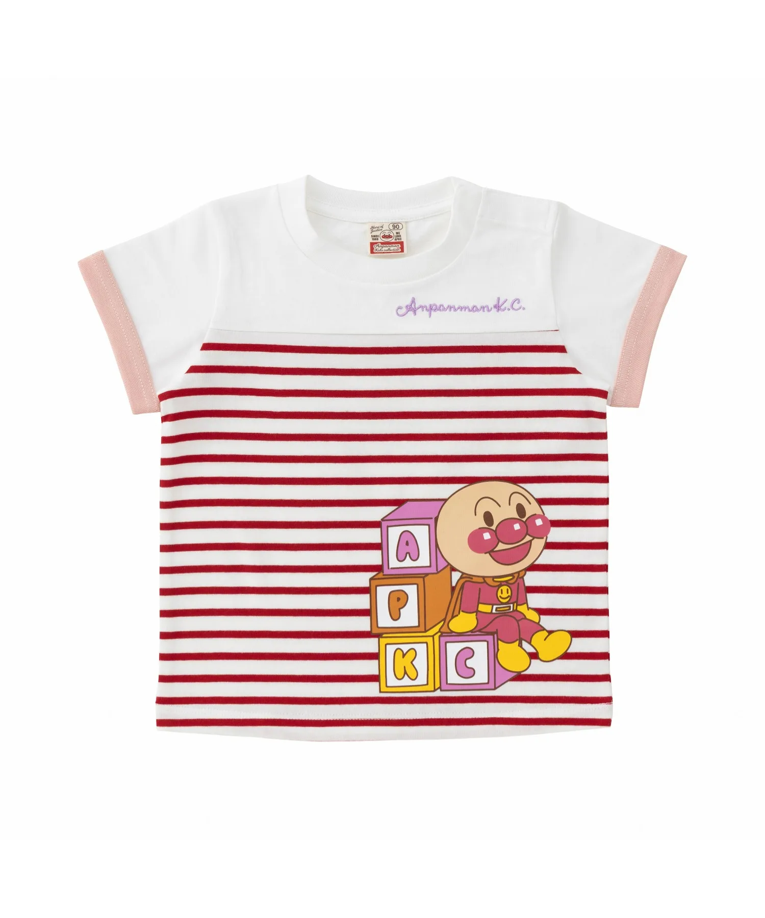 Детская футболка с принтом Anpanman и полосками ANPANMAN KIDS COLLECTION красная — фото 3