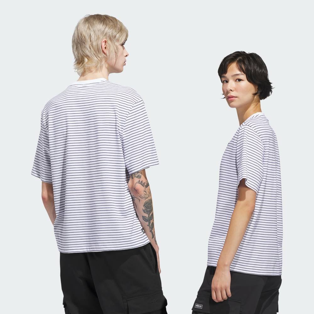 Футболка с коротким рукавом для скейтбординга, окрашенная пряжей. Adidas, white — фото 2