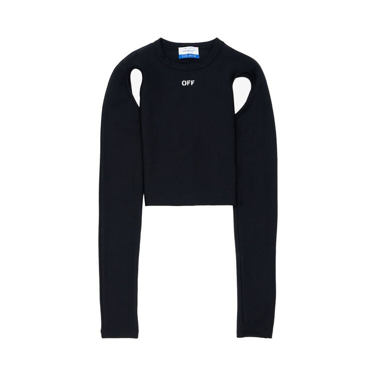 

Топ Off-White Sleek Long-Sleeve Crop Top Black/White, черный