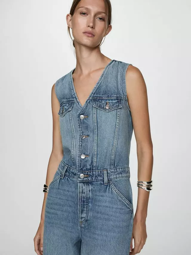 

Комбинезон Mango Venetia Denim, цвет open blue