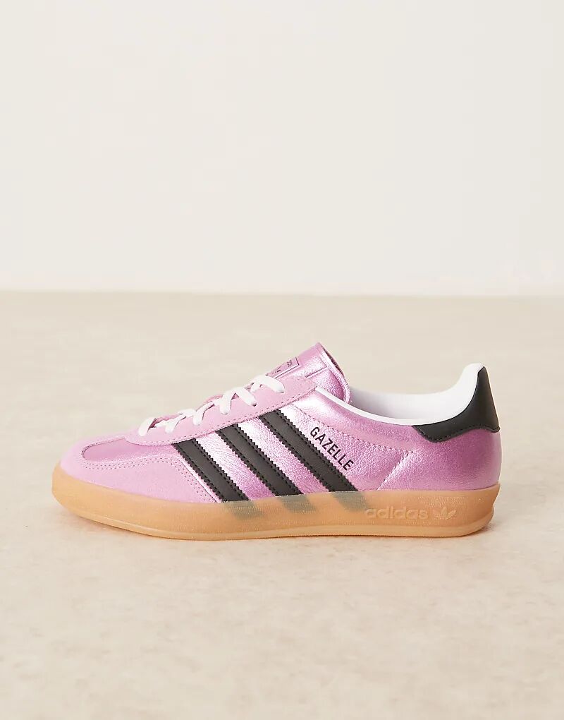 Кроссовки для дома adidas Originals Gazelle цвета металлик фиолетовый — фото 2