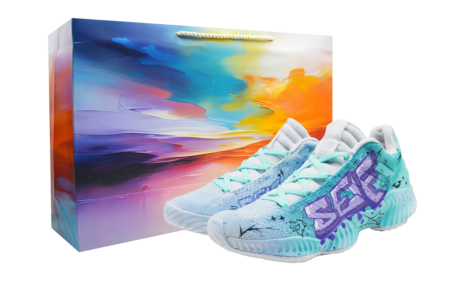 

Pro Bounce 2018 китайский модный тренд · Qingfeng амортизаторы нескользящие низкие баскетбольные кроссовки мужские Adidas, Cyan