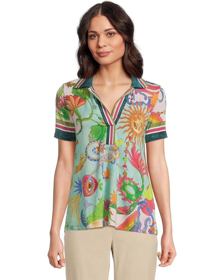

Поло Johnny Was The Janie Favorite Short Sleeve Swing Polo- Kayla, цвет Kayla