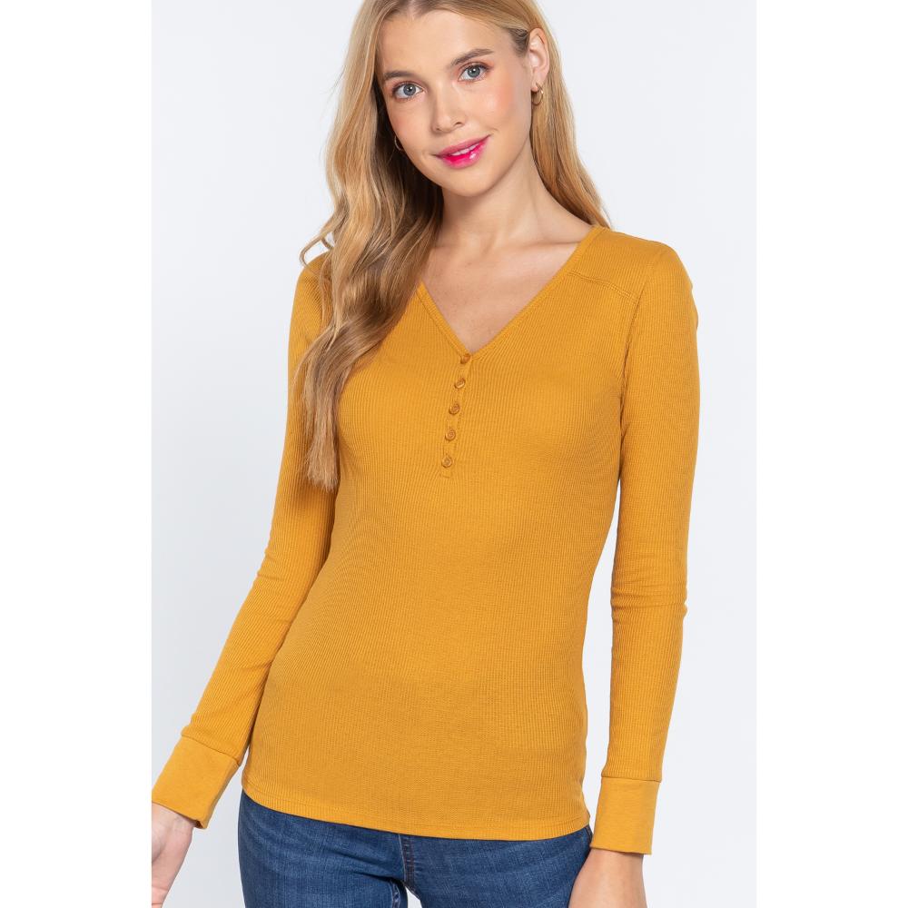 

Длинный Slv V-образный вырез с застежкой Термотоп FASHNZFAB, цвет deep mustard