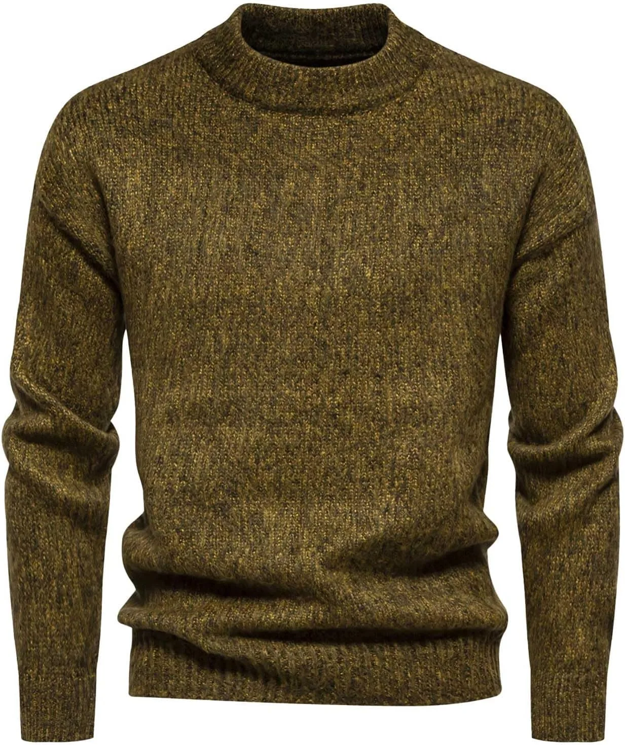 

Мужской свитер с длинными рукавами и фактурной вязкой