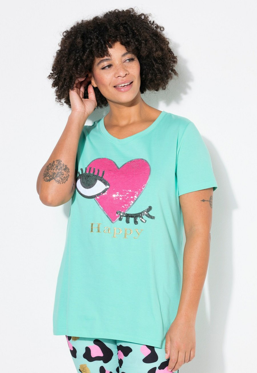 

Футболка Angel of Style Print T-shirt, Emerald/Turquoise, Зеленый, Футболка Angel of Style Print T-shirt, Emerald/Turquoise